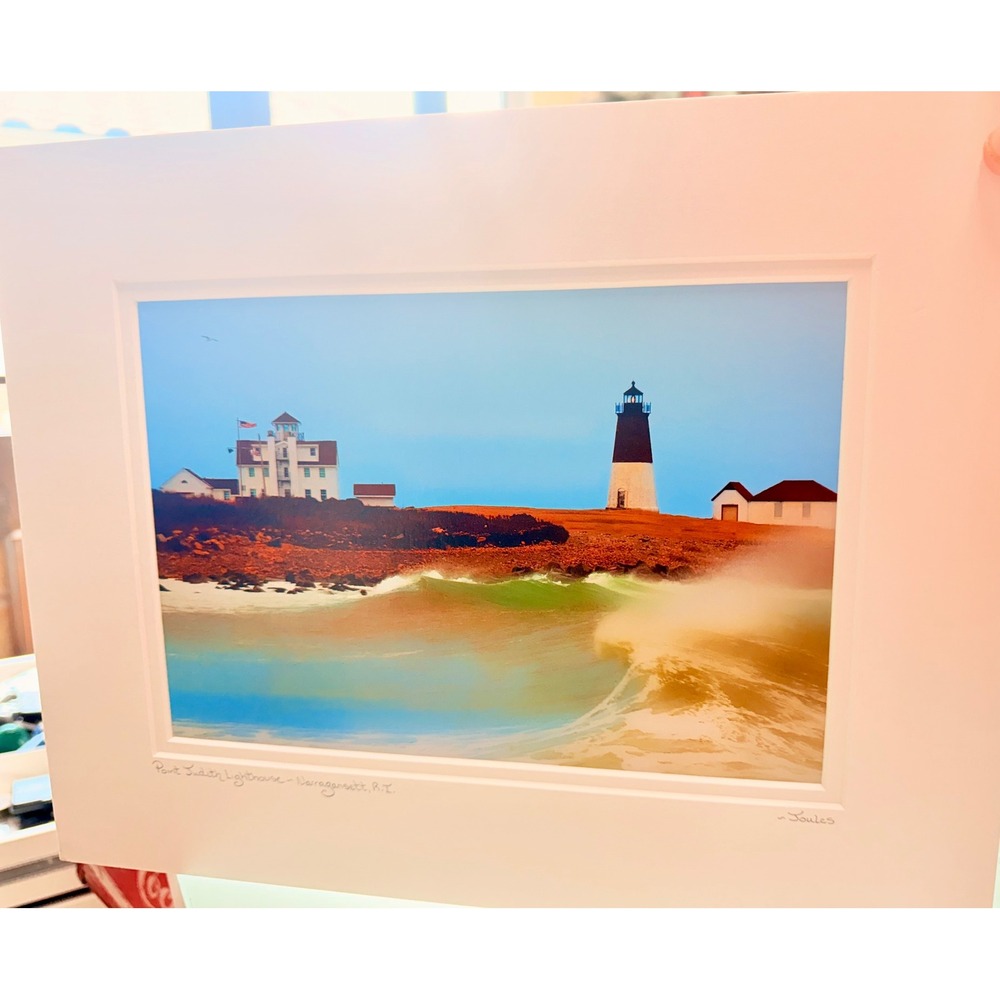 Point Judith‎ Lighthouse Narragansett RI Coastal Art Print by Joules